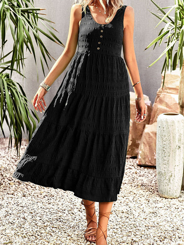 Beaumama Robes mi-longue grossesse trapèze boutonnage casual confortable femme enceinte