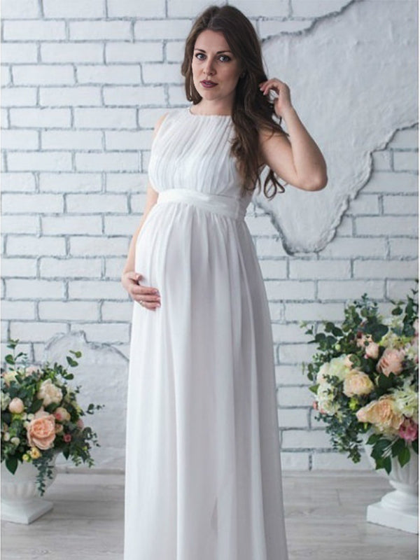 Robes longue de grossesse fluide-Blanche