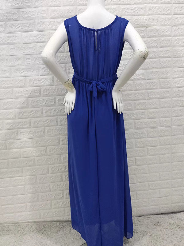 Robes longue de grossesse fluide-Bleu