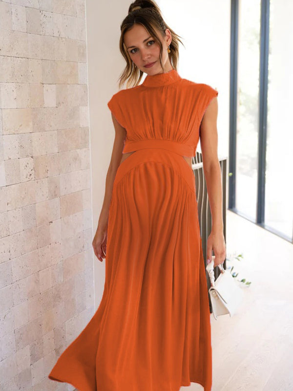 Robes longue de grossesse taille-Orange