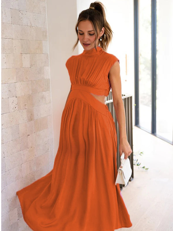 Robes longue de grossesse taille-Orange
