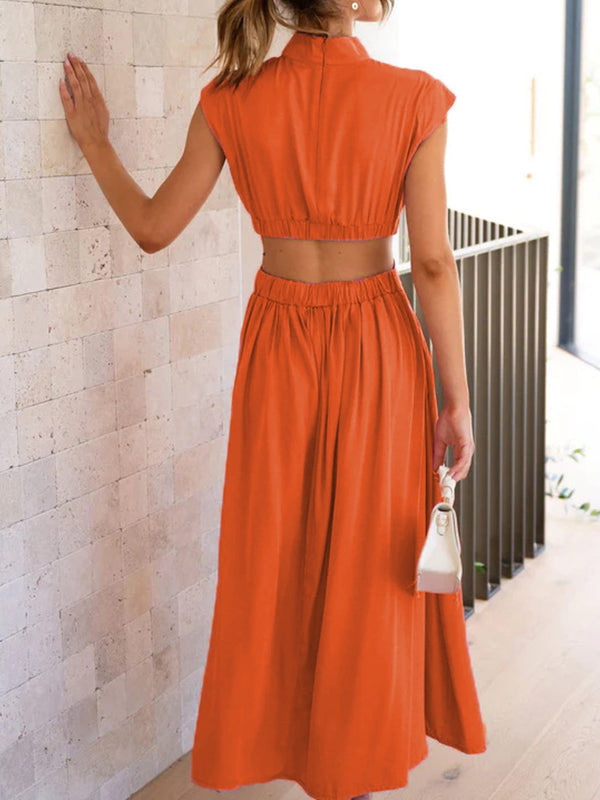 Robes longue de grossesse taille-Orange