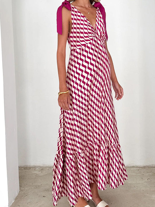 Robes longue de grossesse imprimé fleurie-Rouge