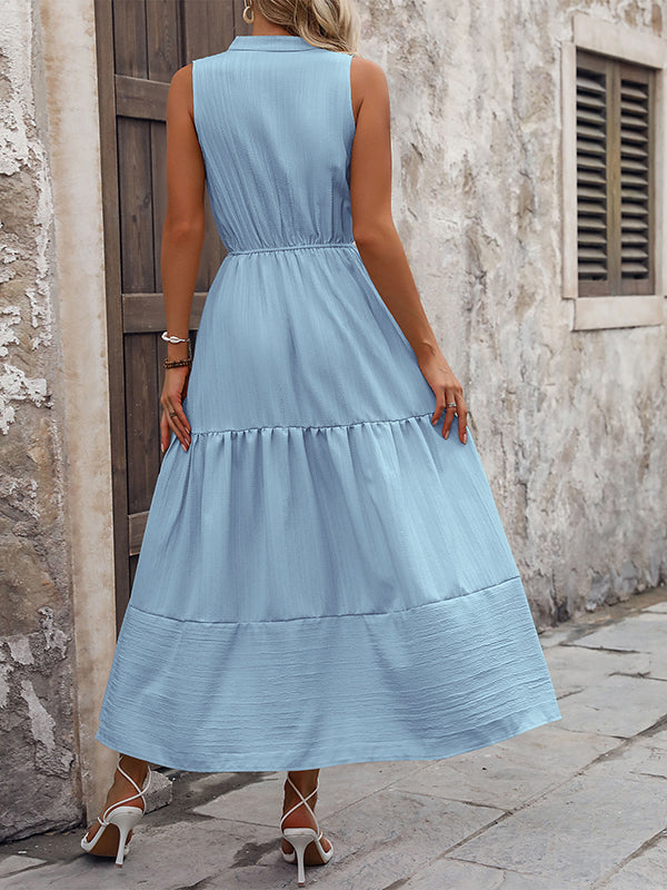 Robe longue grossesse boutonnage fluide bleu