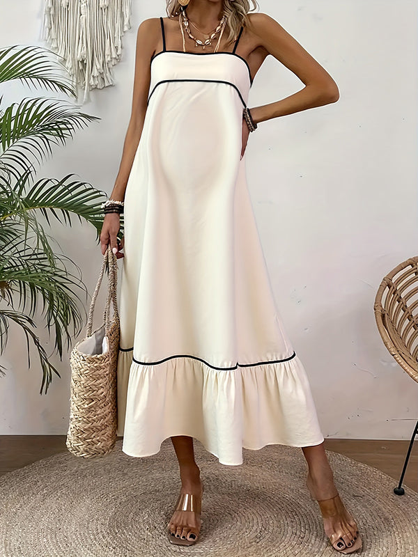 Robes longue grossesse strap peplum abricot