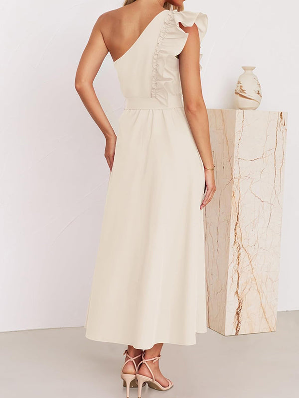 Robes longue grossesse nœud papillon ceinture ruchés froncées abricot