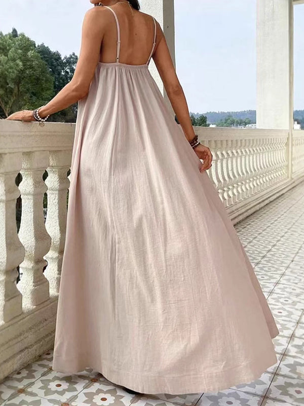 Robes longue grossesse spaghettiträger dos nu abricot