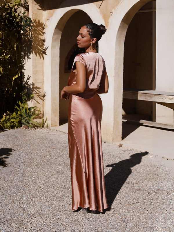 Robes de soirée grossesse moulante sirene rose