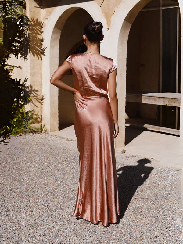 Robes de soirée grossesse moulante sirene rose