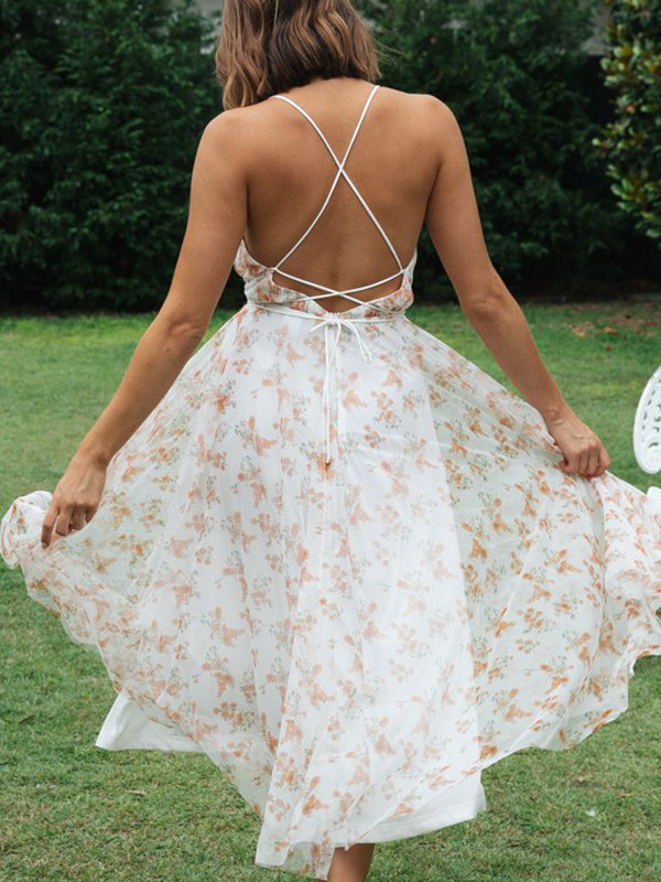 Robes longue grossesse imprimé fleurie croisé dos ceinture rose