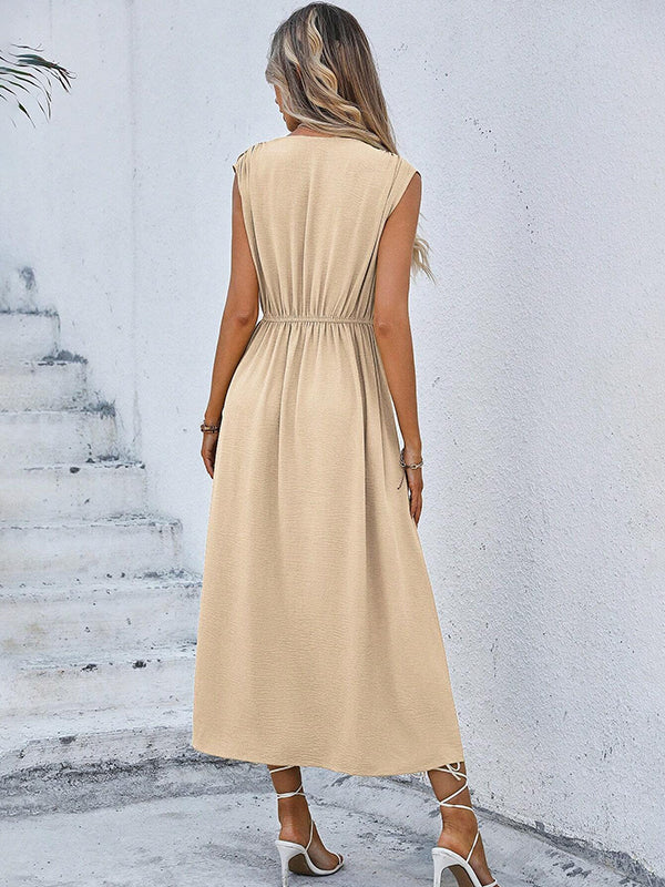 Robe longue grossesse nœud drapé abricot