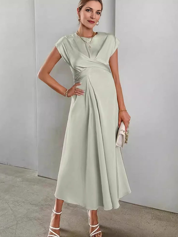 Robe longue grossesse bandage vert clair