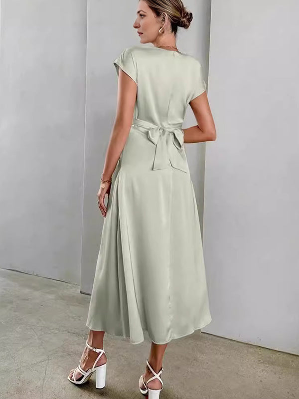 Robe longue grossesse bandage vert clair