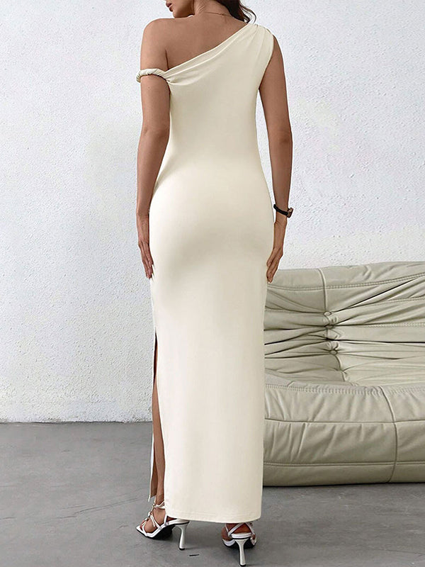 Beaumama robe longue grossesse moulante épaule dénudée abricot