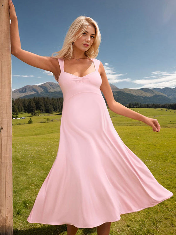 Beaumama robe longue grossesse dos nu rose