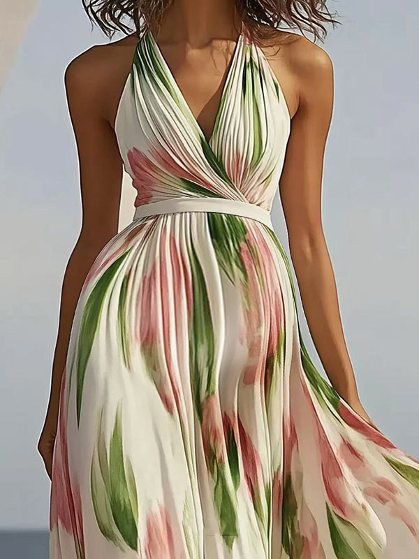 Beaumama robe longue grossesse imprimé fleurie fluide blanche