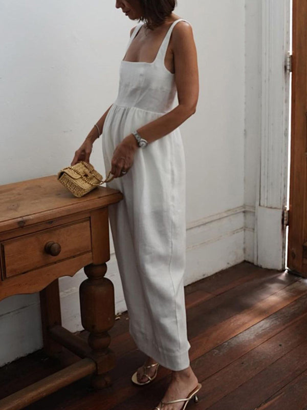 Beaumama robe longue grossesse strap fendu le côté blanche