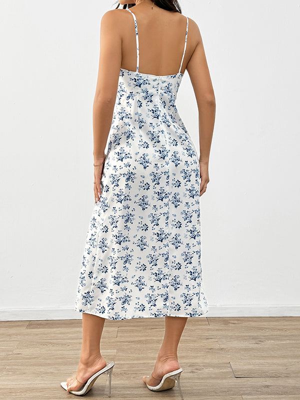Beaumama robe longue grossesse imprimé fleurie fendu le côté blanche