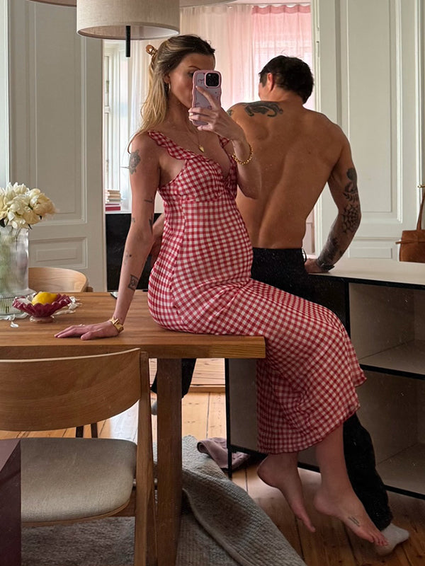 Beaumama robe longue grossesse mignon carreaux volants coulisse taille femme enceinte