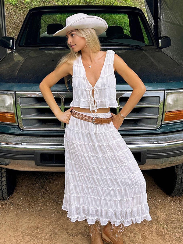 Beaumama robe longue grossesse enceinte shooting costume deux pièces plissé blanche femme enceinte