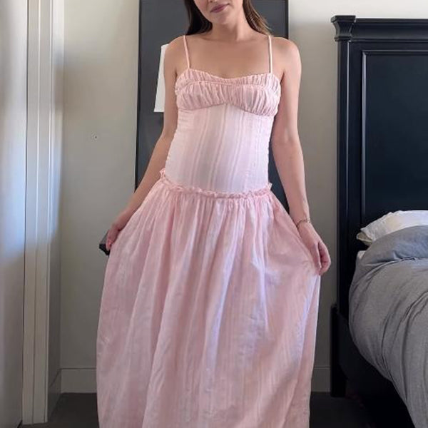 Beaumama robe longue grossesse chic vacances ruchés froncées fluide spaghettiträger femme enceinte