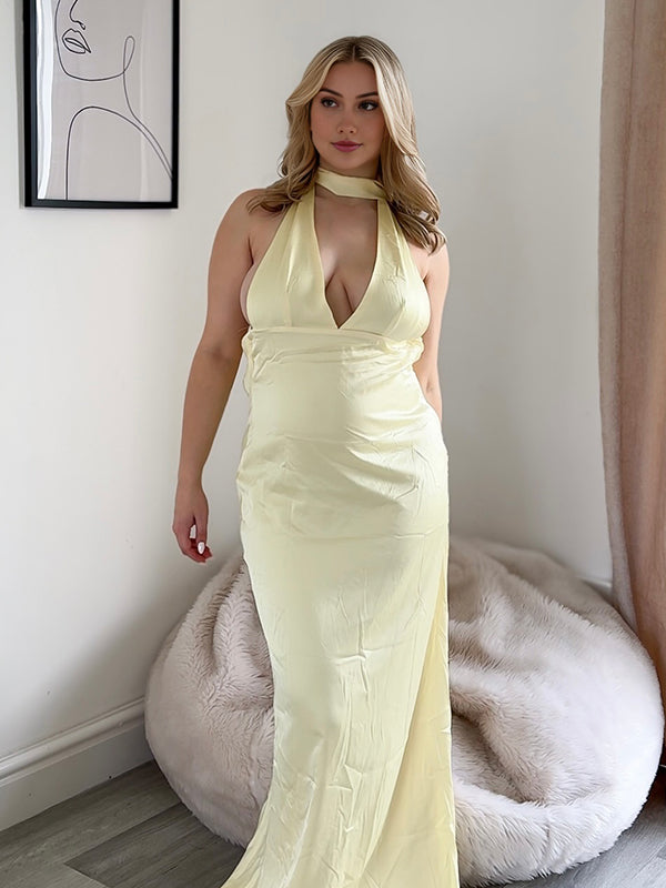 Beaumama robe longue grossesse chic cocktail satin ruban dos nu licou femme enceinte