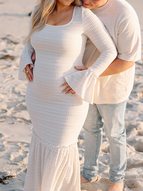 Beaumama robe photo longue grossesse chic vacances volants épissage sirene moulante femme enceinte