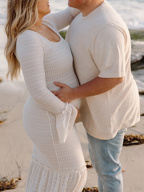 Beaumama robe photo longue grossesse chic vacances volants épissage sirene moulante femme enceinte