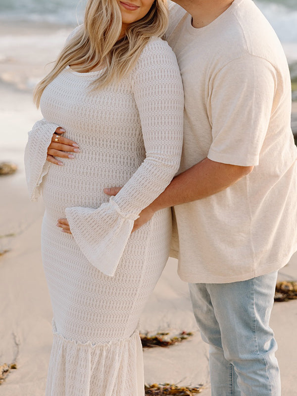 Beaumama robe photo longue grossesse chic vacances volants épissage sirene moulante femme enceinte