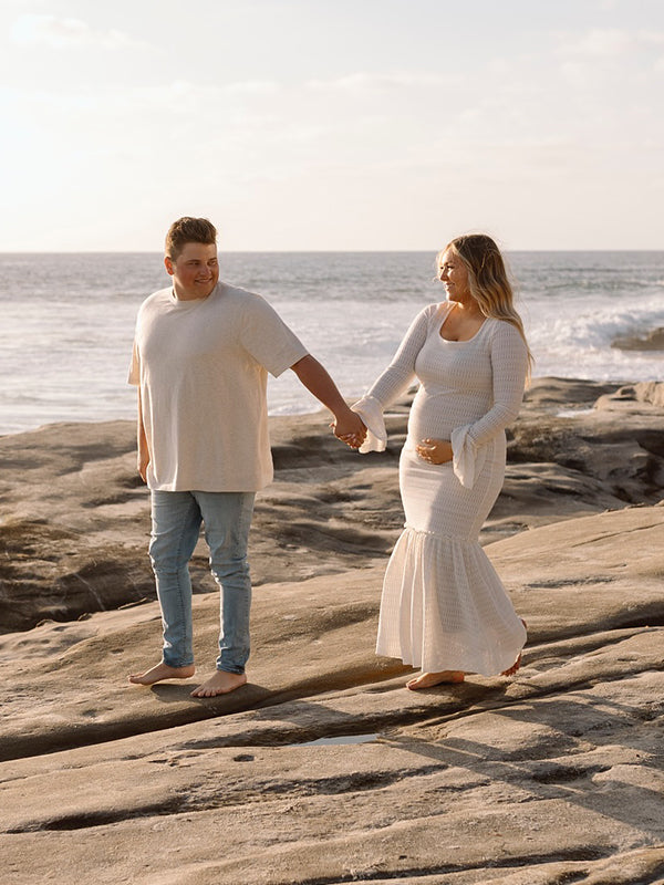 Beaumama robe photo longue grossesse chic vacances volants épissage sirene moulante femme enceinte