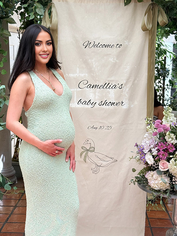 Beaumama robe féte longue grossesse chic babyshower moulante poilu crochet tricot femme enceinte