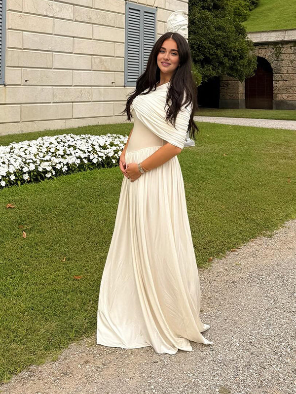 Beaumama robe longue grossesse soirée cocktail chic tulle plissé fluide femme enceinte
