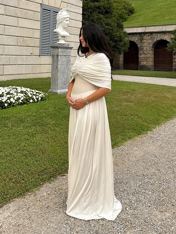 Beaumama robe longue grossesse soirée cocktail chic tulle plissé fluide femme enceinte