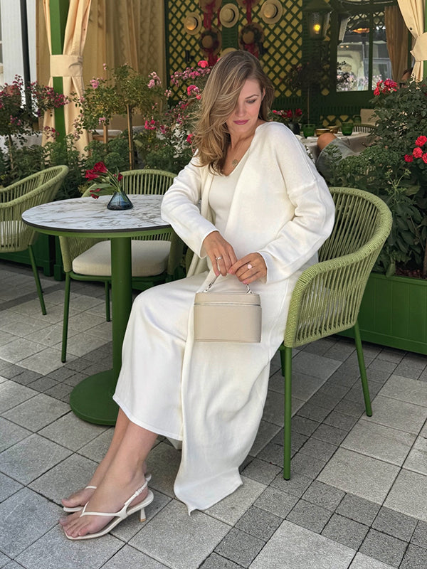 Beaumama robe longue grossesse casual chic costume deux pièces strap gilets en maille femme enceinte