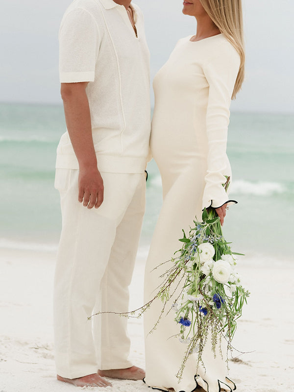 Beaumama robe shooting longue grossesse vacances chic dos nu volants moulante femme enceinte