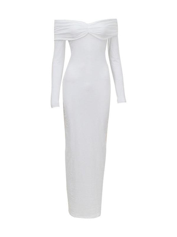 Beaumama robe longue shooting grossesse élégant cérémonie nœud papillon épaule dénudée photo moulante femme enceinte
