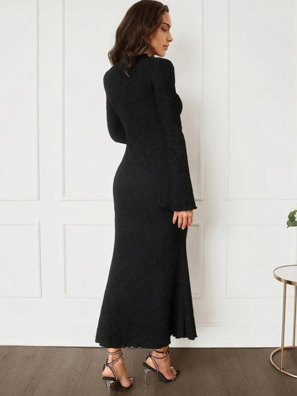 Beaumama robes moulante longue grossesse chic cocktail sirene manches évasées femme enceinte