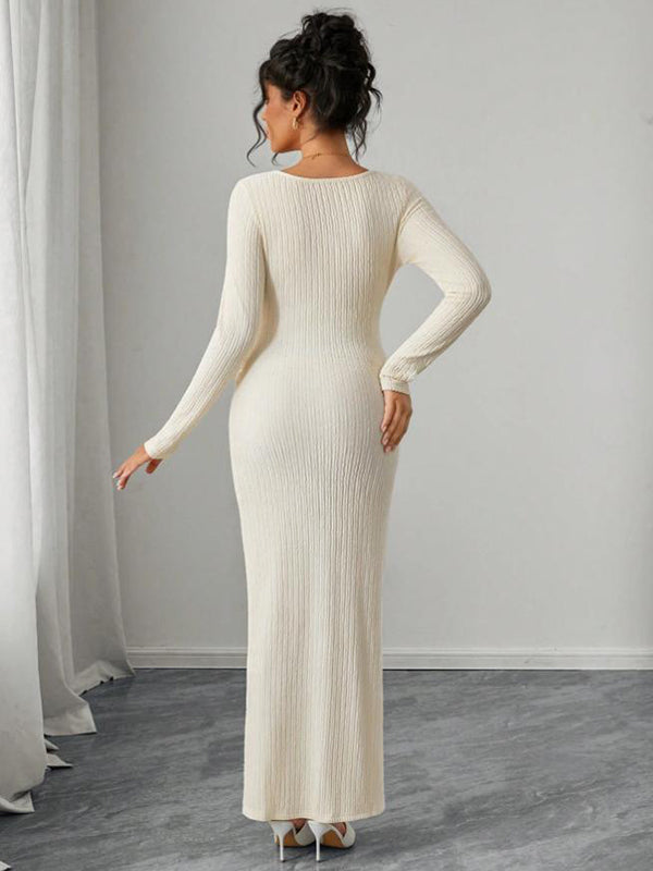 Beaumama robes longue grossesse chic cocktail fendu le côté boucle moulante femme enceinte