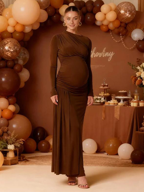Beaumama robe longue grossesse chic cocktail cérémonie plissé fluide femme enceinte