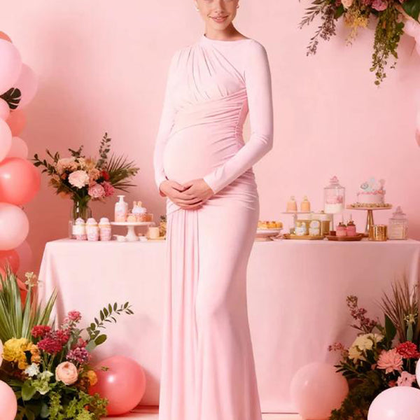 Beaumama robe longue grossesse chic cocktail cérémonie plissé fluide femme enceinte