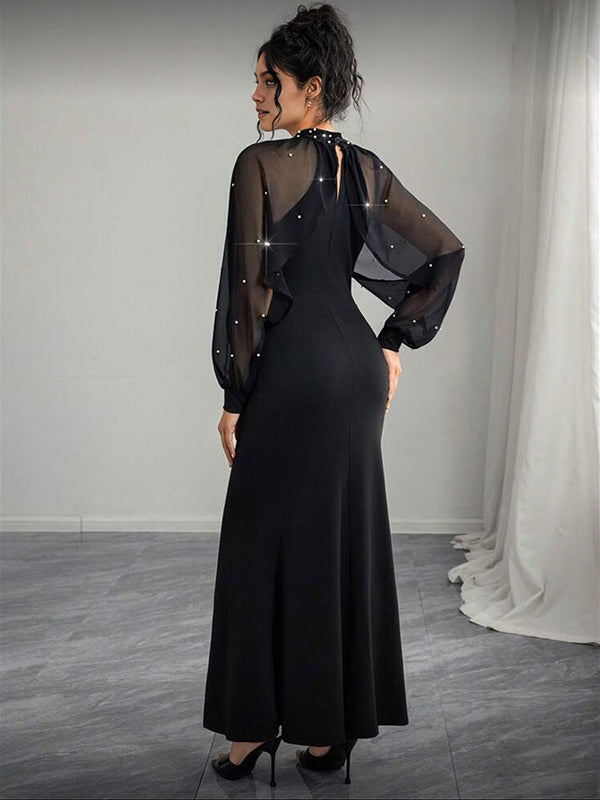 Beaumama robes longue grossesse élégant chic perle tulle sirene femme enceinte