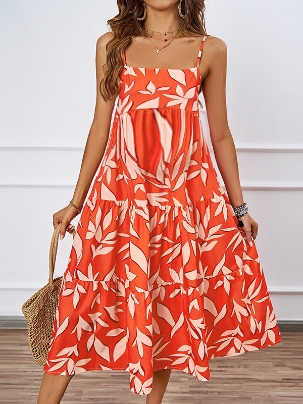 Robes mi-longue grossesse imprimé fleurie strap peplum nacarat