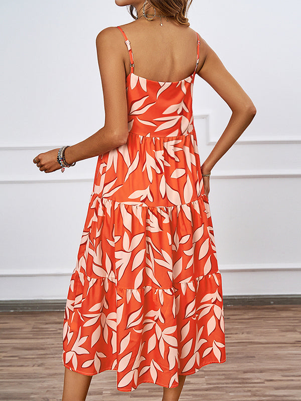 Robes mi-longue grossesse imprimé fleurie strap peplum nacarat