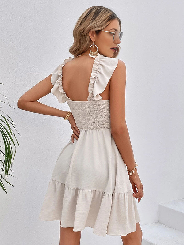 Beaumama robe mi-longue grossesse plissé ruchés froncées blanche