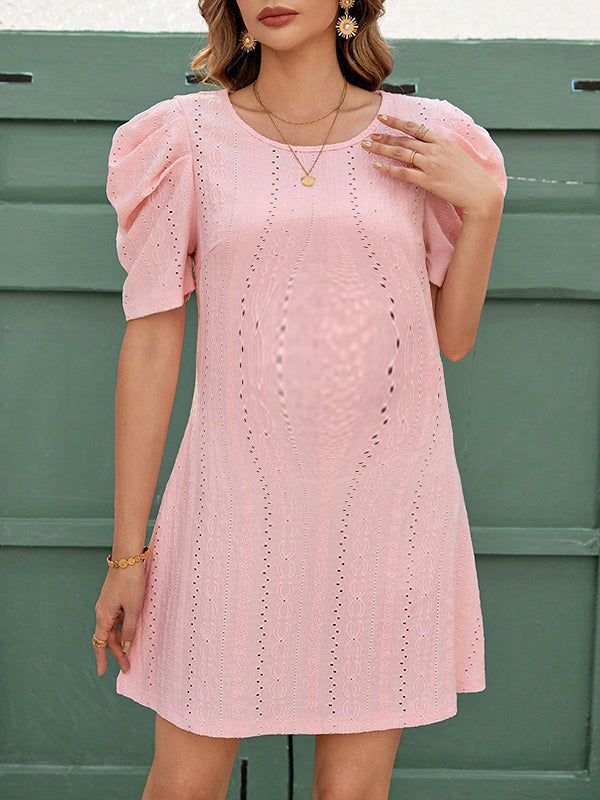Robes courte grossesse trapèze rose
