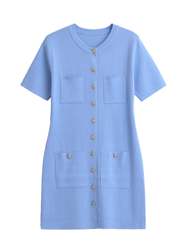 Beaumama robe courte grossesse travail moulante boutonnage poches femme enceinte