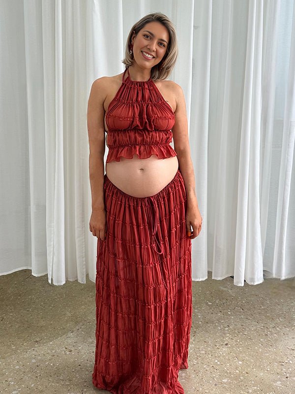 Beaumama ensembles pyjama grossesse plis licou strap deux pièces femme enceinte