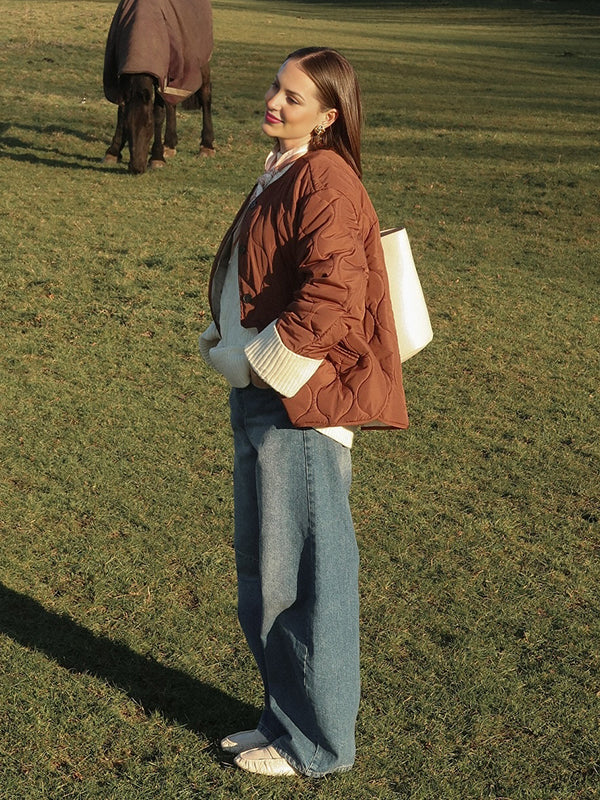 Beaumama doudoune grossesse casual chic matelassé poches boutonnage manteau d'hiver femme enceinte