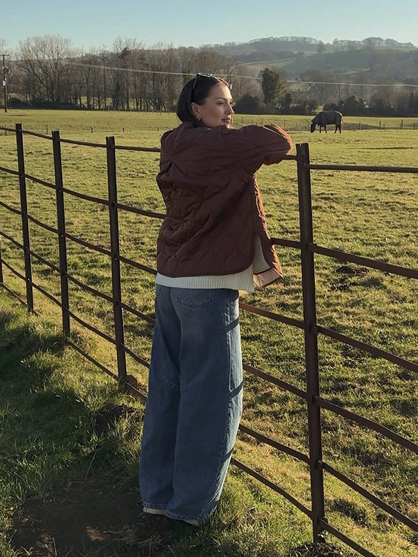 Beaumama doudoune grossesse casual chic matelassé poches boutonnage manteau d'hiver femme enceinte