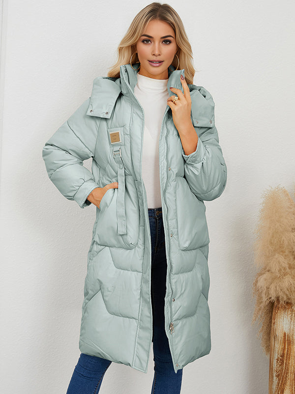 Beaumama doudoune grossesse casual poches boucle capuche manteau d'hiver femme enceinte